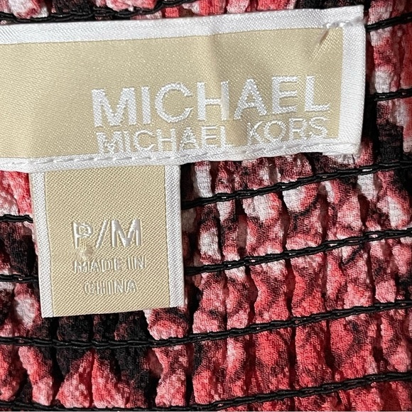 Michael Kors Snakeskin Off Shoulder Peasant Blouse size Petite Medium - Picture 4 of 10